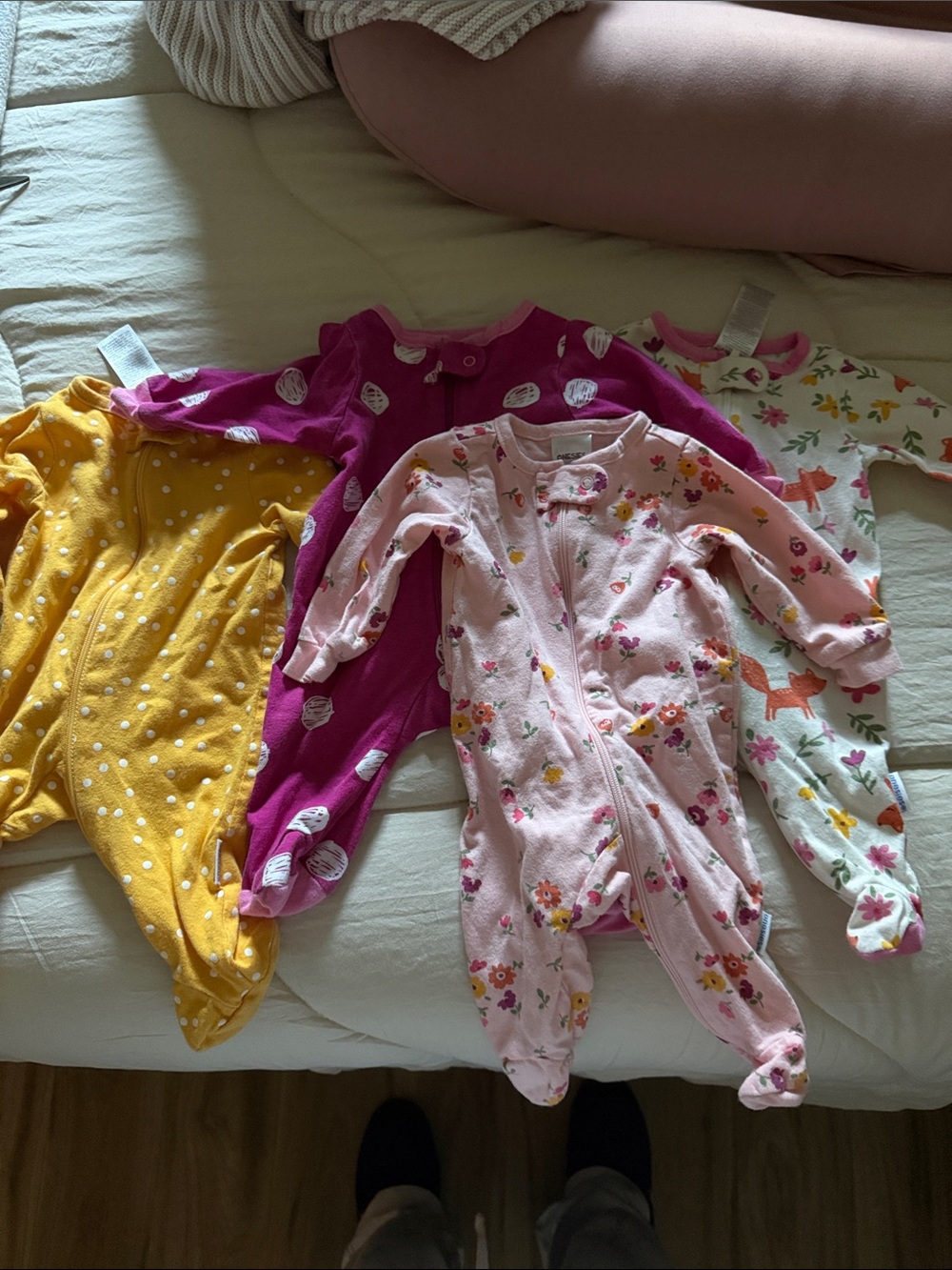 Baby Girl  Footed Onesie Pijamas bodysuit